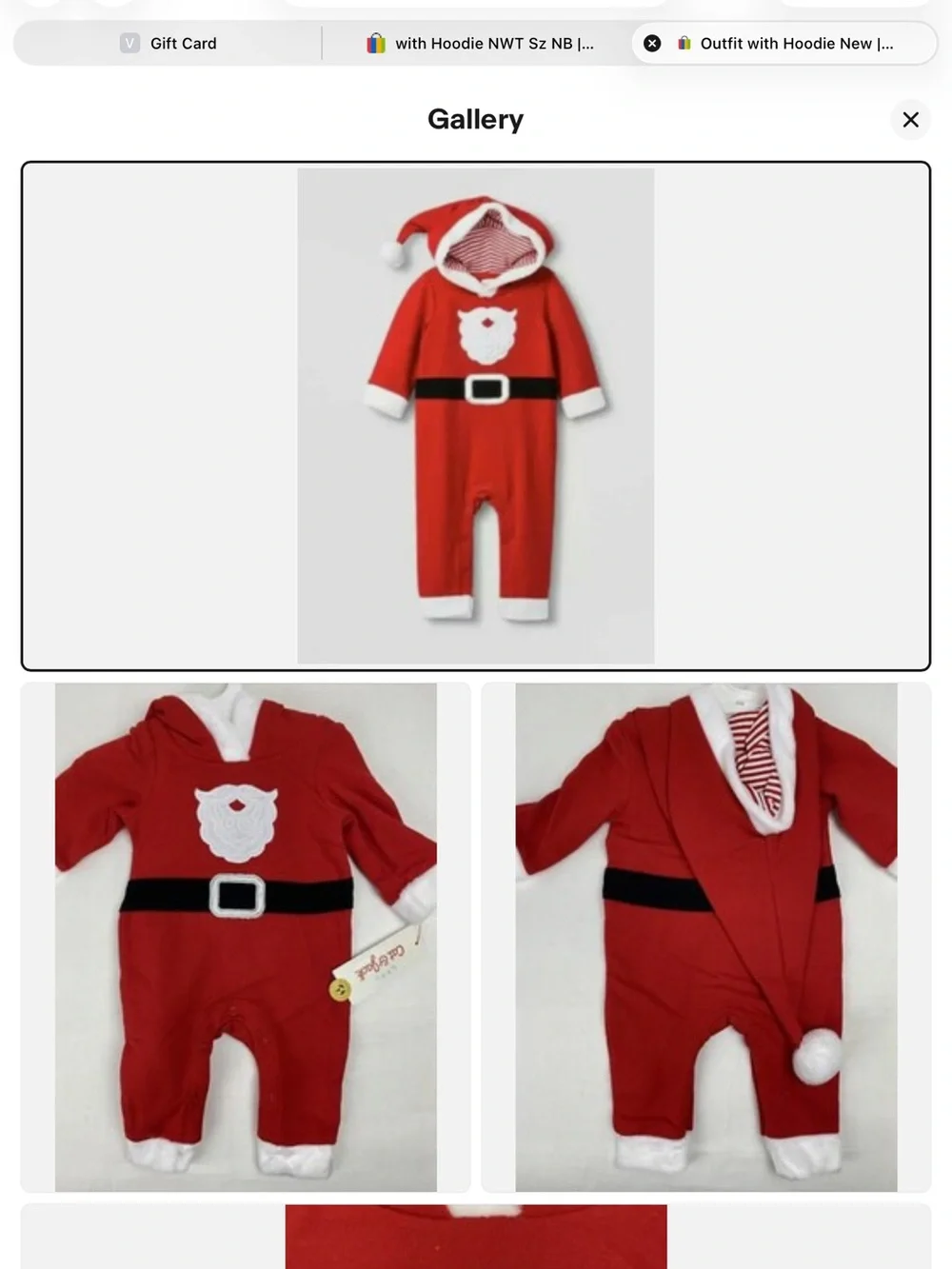 Target Red Santa Hooded Baby One-Piece